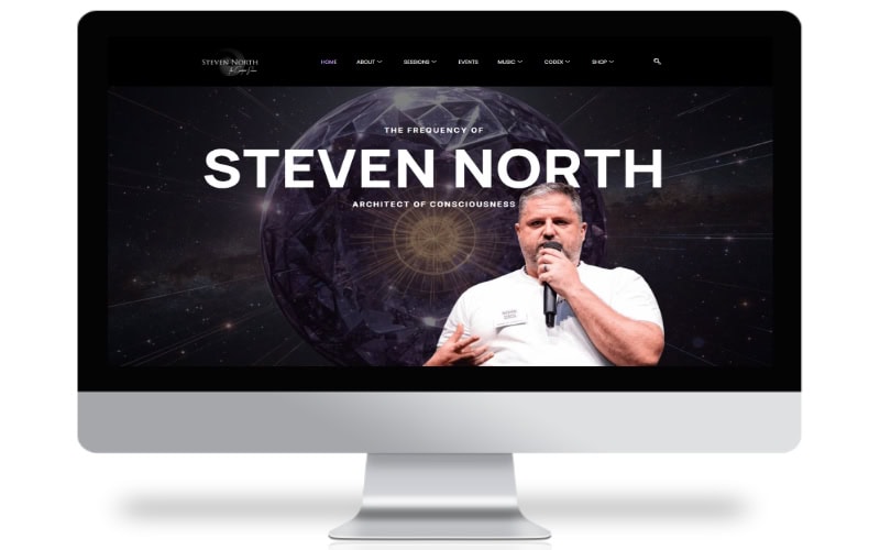 Website header for Steven North